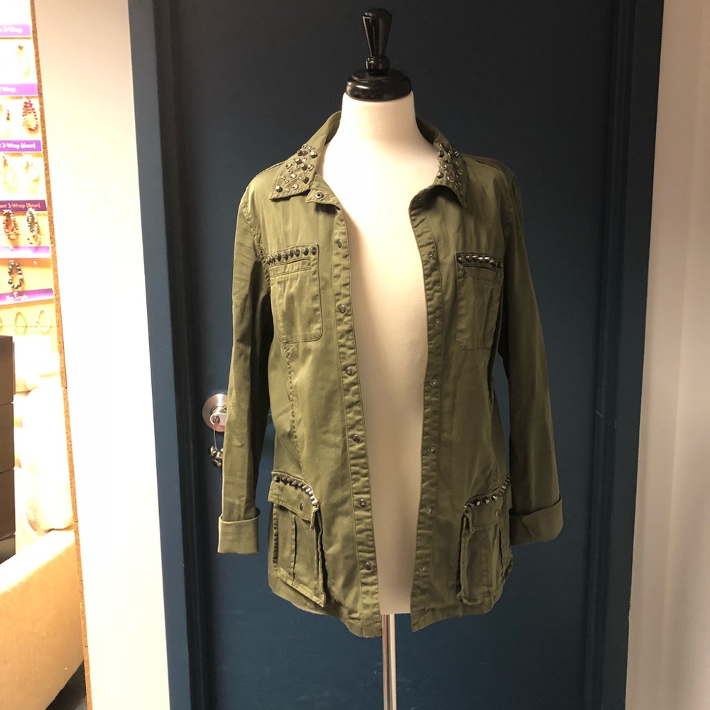 Green studded Cargo Jacket (s)